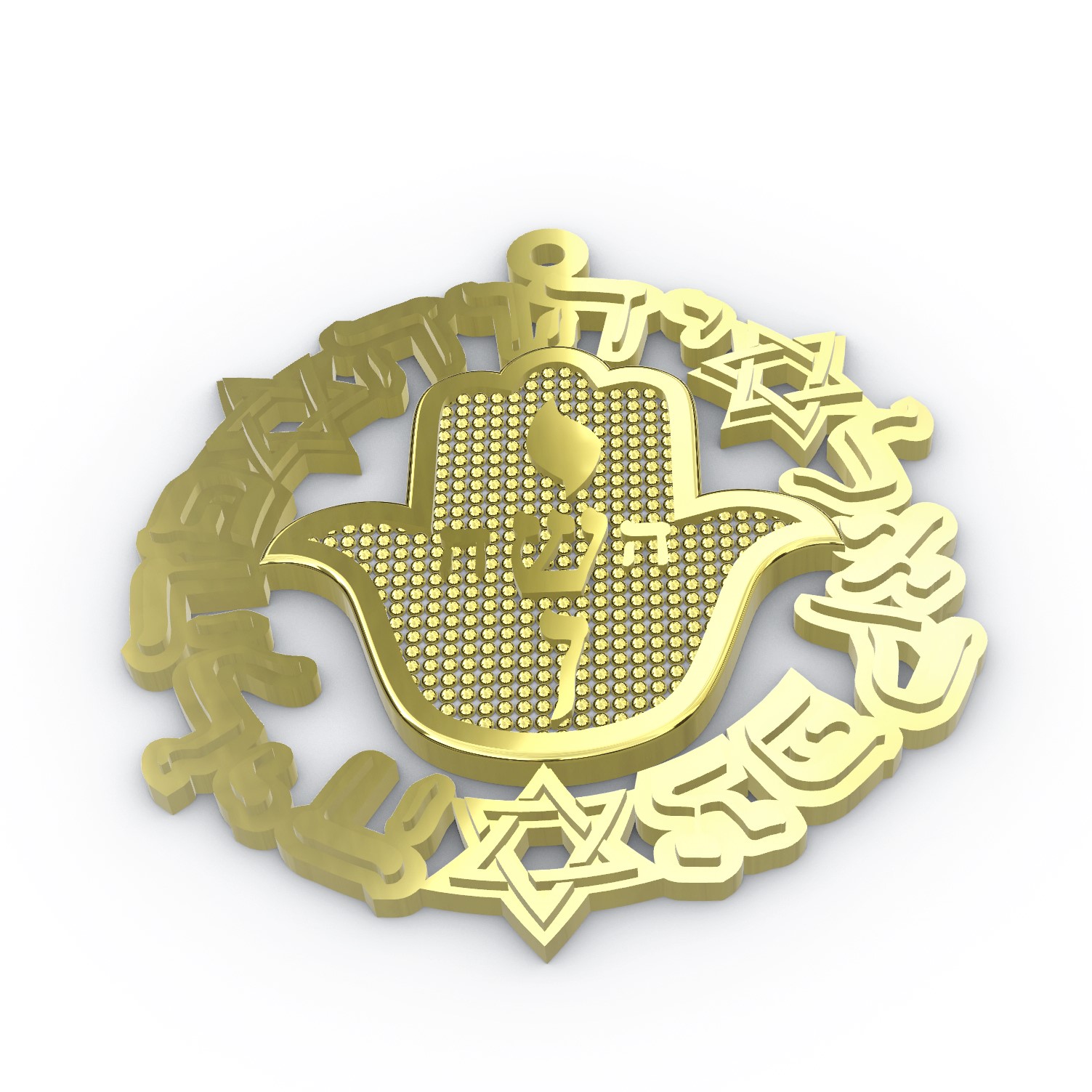 Mandala Cabalista em prata com Hamsa e Yeshua - Imagem 5