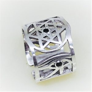 Anel micro e macro cosmo com pedras