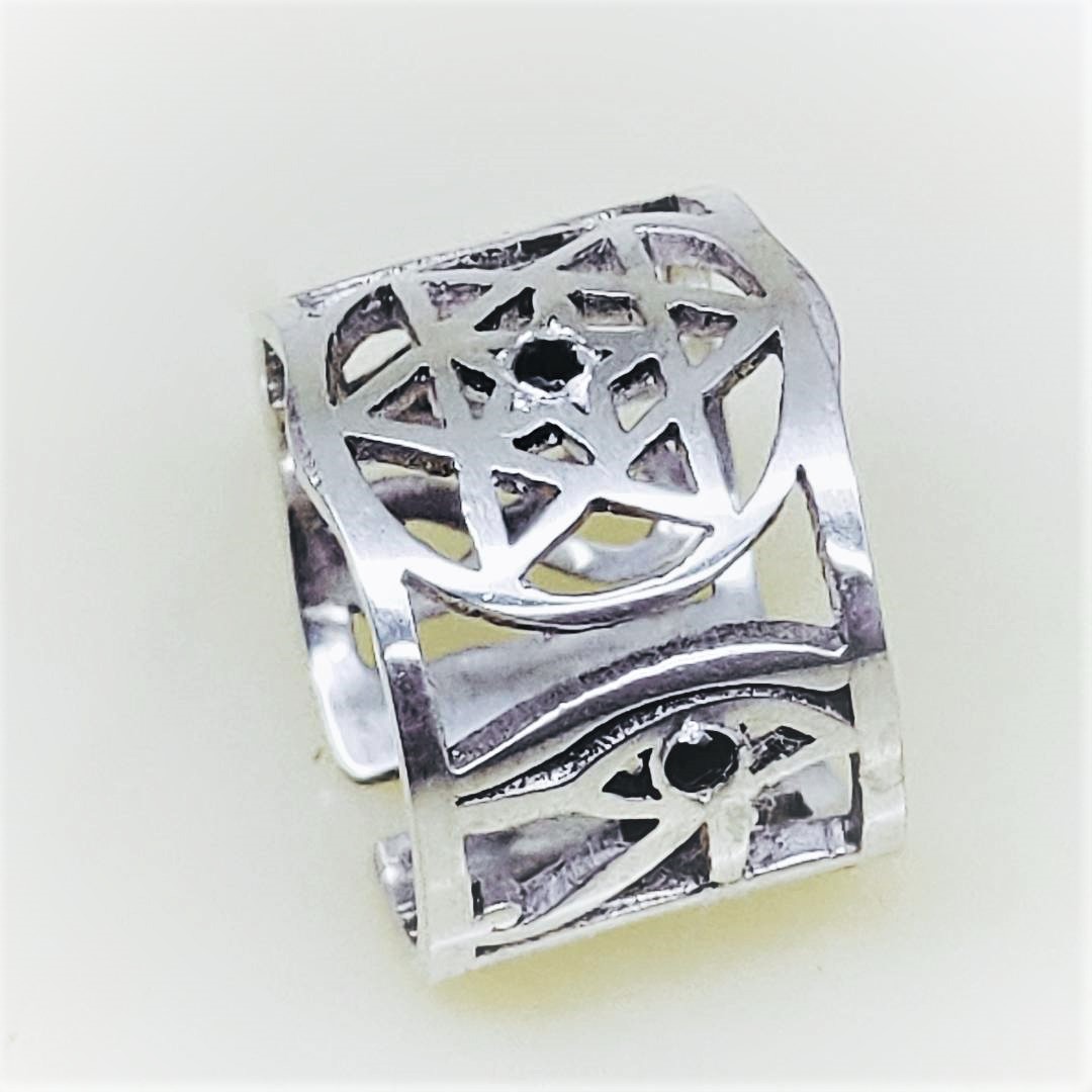 Anel micro e macro cosmo com pedras