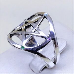 Anel pentagrama com cinco elementos