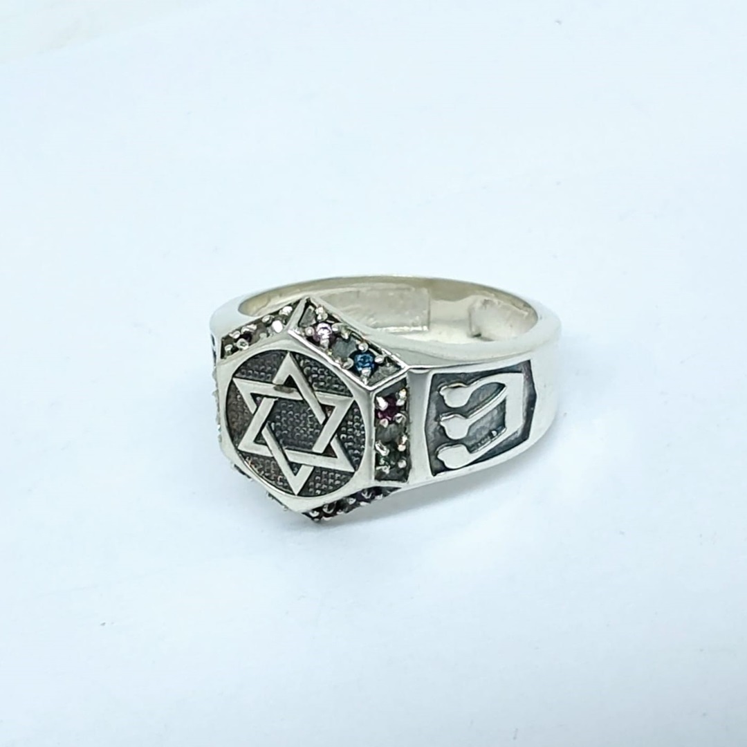 Anel 12 tribos em prata