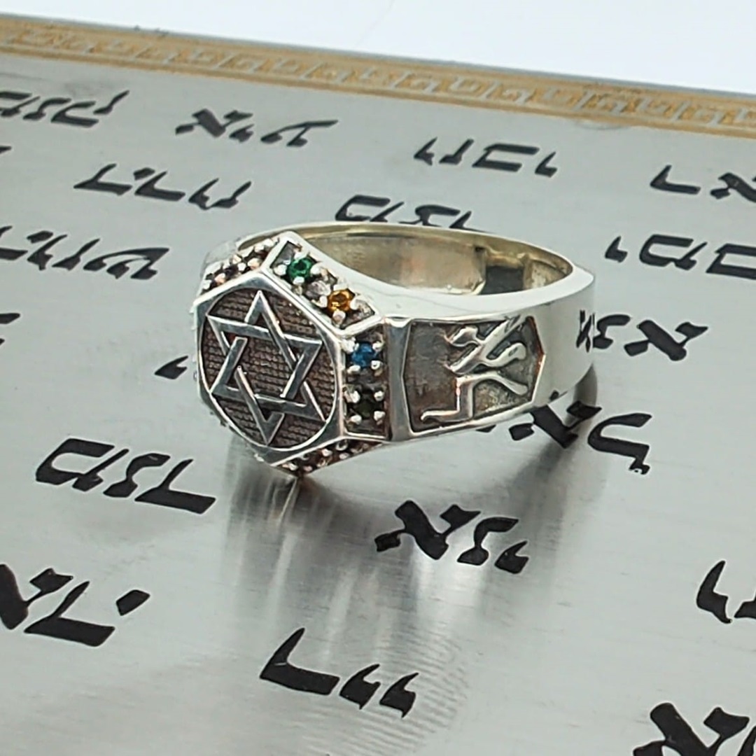 Anel 12 tribos em prata