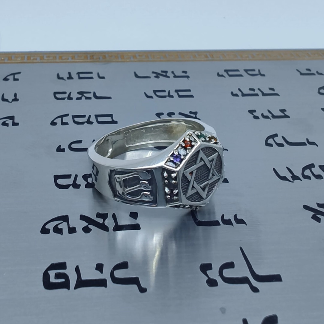 Anel 12 tribos em prata