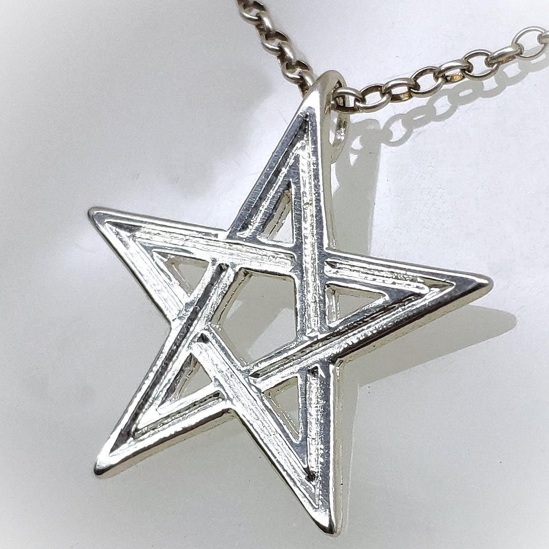 Pentagrama em prata 925 com argola oculta