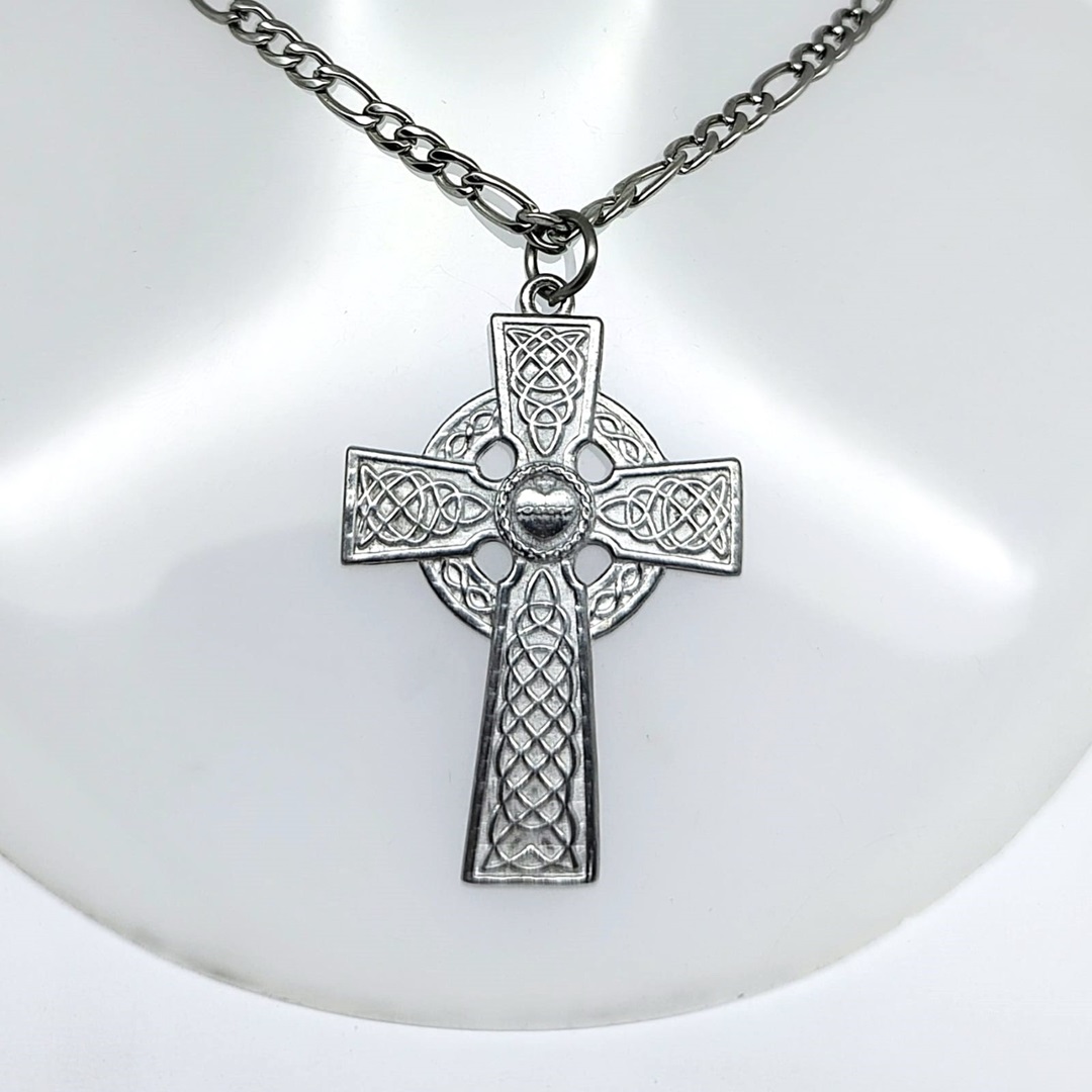 Cruz Templária Sagrado Coração em Estanho