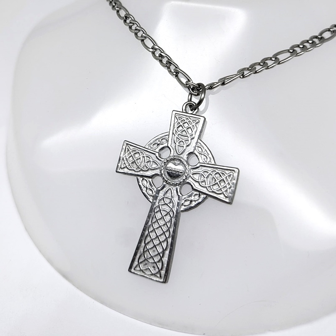 Cruz Templária Sagrado Coração em Estanho