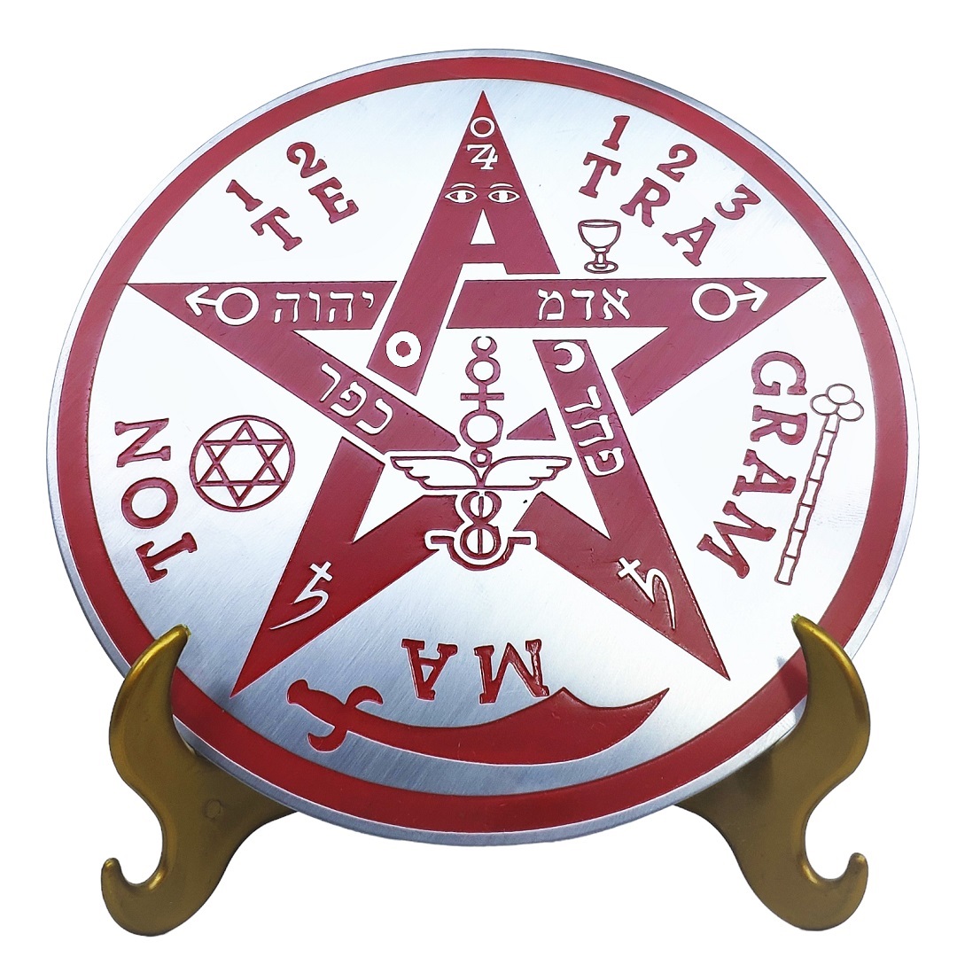 Tetragrammaton de Mesa em aço com suporte