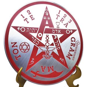 Tetragrammaton de Mesa em aço com suporte