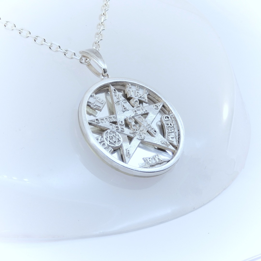 Tetragrammaton 3D com 35 mm em prata com espelho