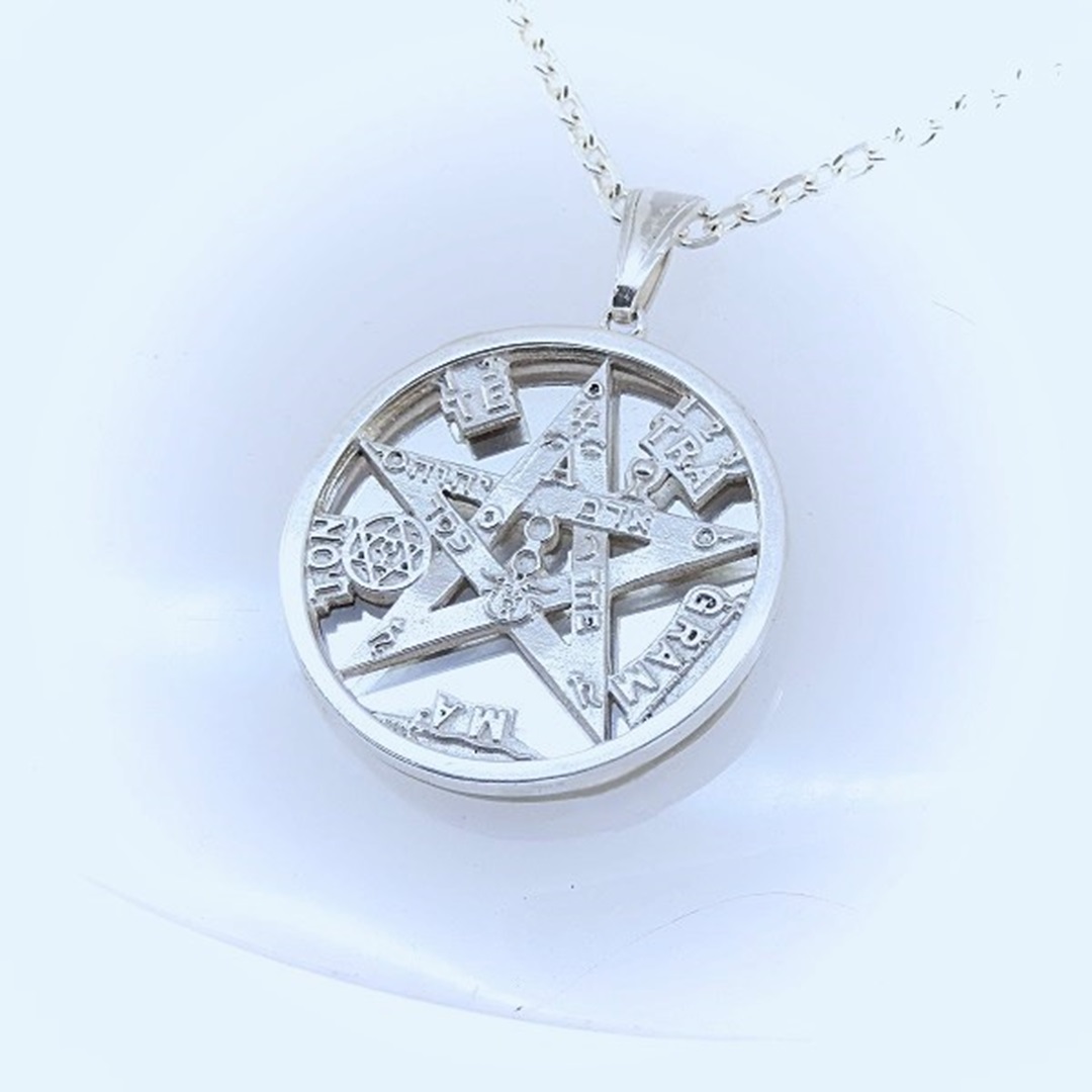 Tetragrammaton 3D com 35 mm em prata com espelho