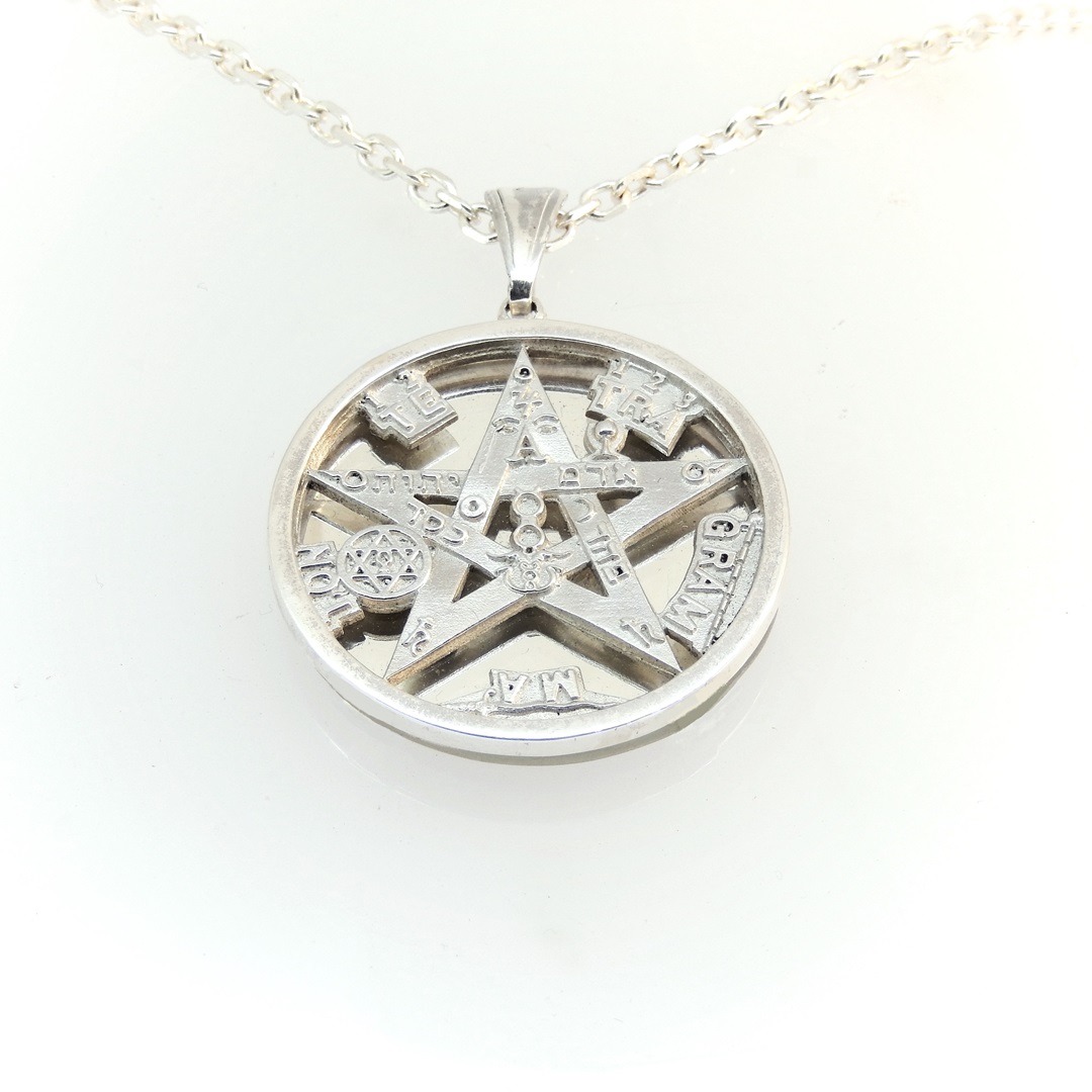 Tetragrammaton 3D com 35 mm em prata com espelho