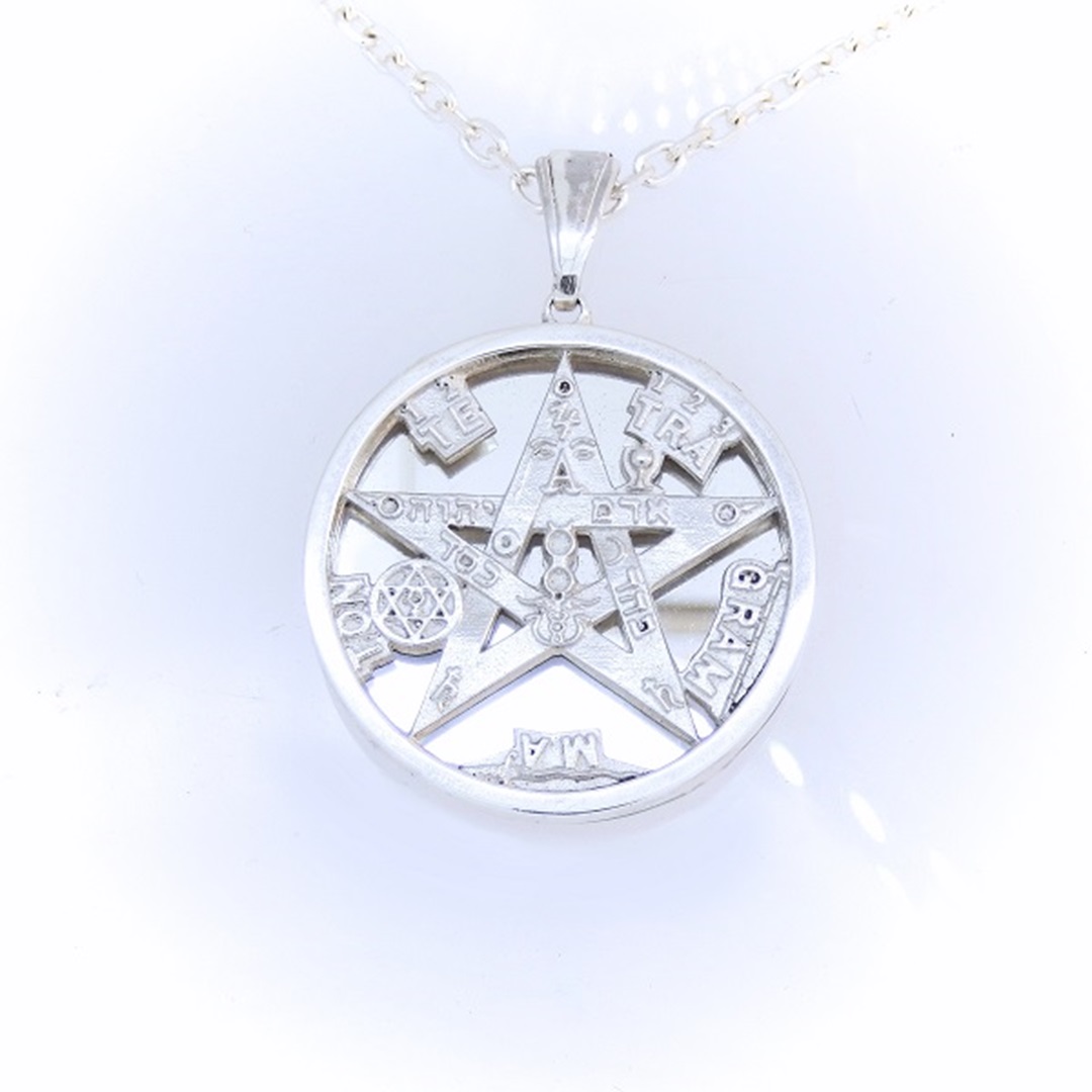 Tetragrammaton 3D com 35 mm em prata com espelho