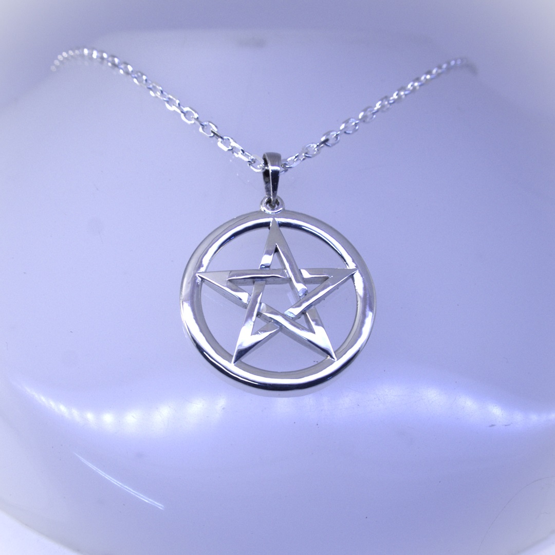 Pentagrama Dupla Face em Prata