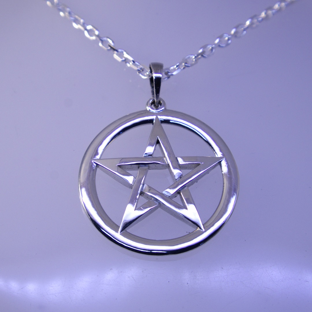 Pentagrama Dupla Face em Prata