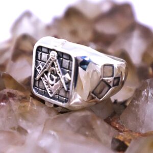 Anel Maçônico Quadrado Grande