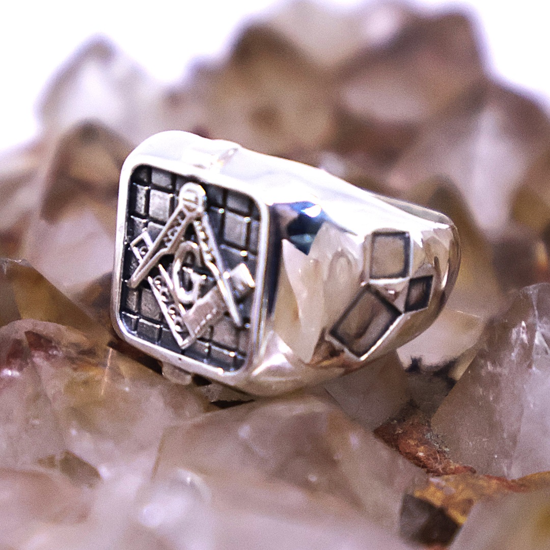 Anel Maçônico Quadrado Grande